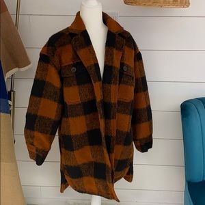 Old Navy Black and Brown Plaid Jacket